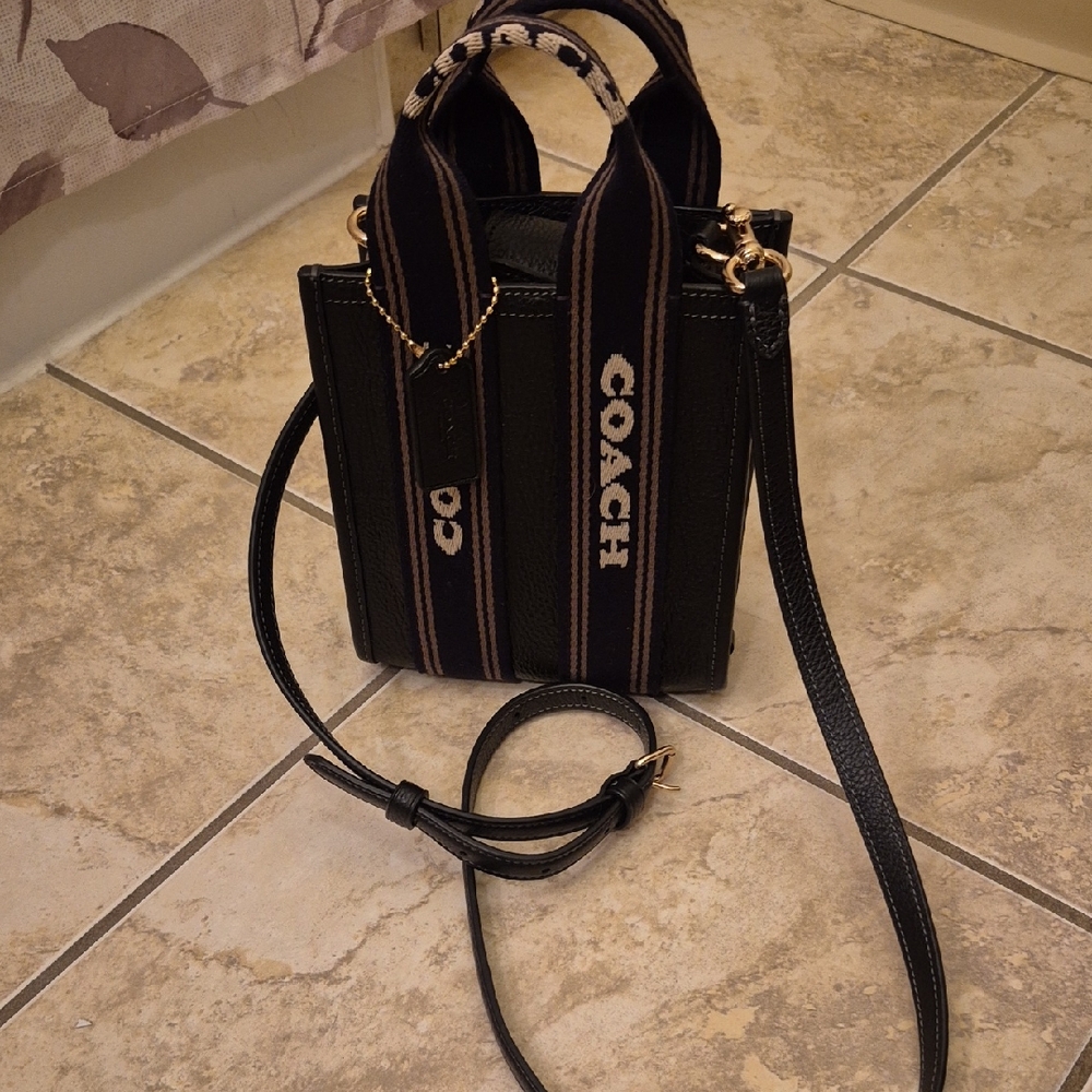 Coach Black Mini Bag with Gold Accents - Picture 1 of 7